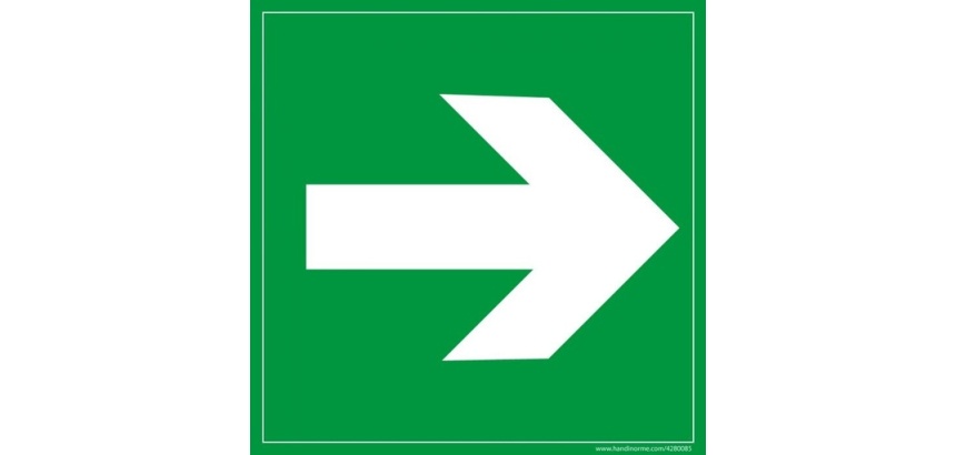 Panneau directionnel d'évacuation – Signalisation conforme ISO