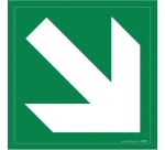 Signalétique Evacuation flèche diagonale en bas à droite