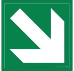Signalétique Evacuation flèche diagonale en bas à droite