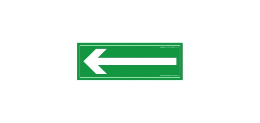 Panneau Flèche gauche - fond vert