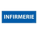Signalétique information - INFIRMERIE - fond bleu 210 x 75 mm