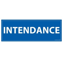 Signalétique information - INTENDANCE - fond bleu 210 x 75 mm