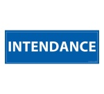 Signalétique information - INTENDANCE - fond bleu 210 x 75 mm