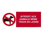 Panneau interdiction - Animaux interdits même en laisse