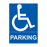 Panneau - Parking avec pictogramme handicapé  (300 x 420 mm, PVC)