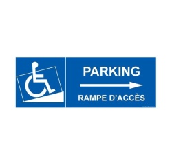 Signalisation handicapé - Parking, rampe accès - Flèche droite
