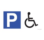 Panneau de parking en aluminium - P + symbole PMR