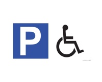 Panneau de parking en aluminium - P + symbole PMR