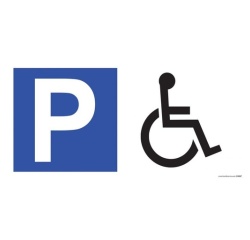 Panneau de parking en aluminium - P + symbole PMR