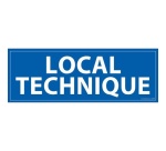 Signalétique information - LOCAL TECHNIQUE - fond bleu 210 x 75 mm