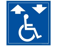 Panneau Signalisation - Monte escalier pour fauteuil roulant  (250 x 250 mm, PVC)