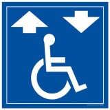 Panneau Signalisation - Monte escalier pour fauteuil roulant  (125 x 125 mm, Vinyle souple autocollant)