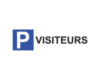 Panneau de parking en aluminium - P VISITEURS