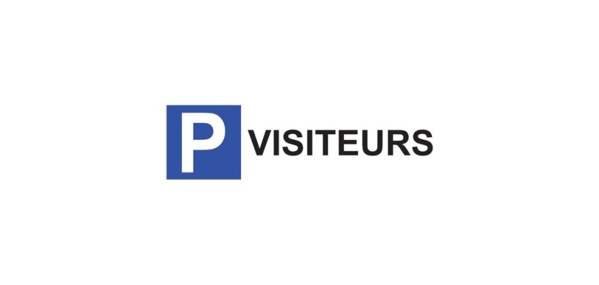 Panneau de parking en aluminium - P VISITEURS