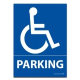 Panneau Parking Logo PMR - Dibond - 3 formats  (210 x 150 mm)