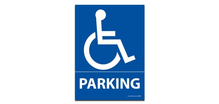 Panneau Parking Logo PMR - Dibond - 3 formats  (210 x 150 mm)