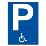 Panneau - Parking pictogramme handicapé  (450 x 630 mm, PVC)