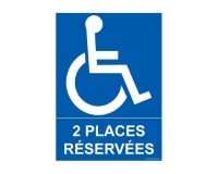Panneau Parking - 2 places réservées - + Picto Handicapé  (150 x 210 mm, PVC)