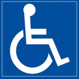 Panneau Signalisation - Personne à Mobilité Réduite  (125 x 125 mm, PVC)