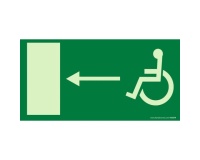 Signalétique PMR Sortie de secours - gauche - Photoluminescent  (200 x 100 mm, PVC)