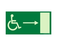 Signalétique PMR Sortie de secours droite  Photoluminescent