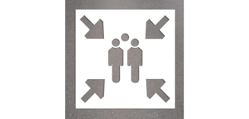 Pochoir souple - Point de rassemblement - 600 x 600 mm (copie)