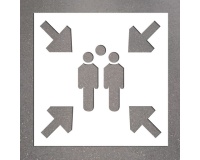 Pochoir PVC - Point de rassemblement - 600 x 600 mm