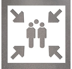 Pochoir PVC - Point de rassemblement - 600 x 600 mm