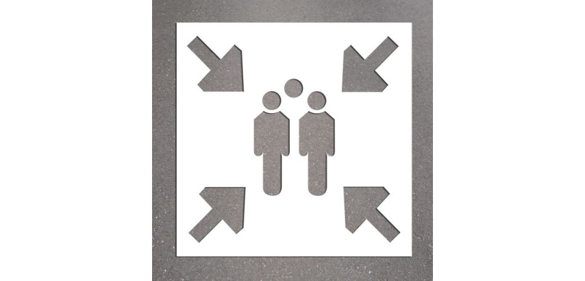 Pochoir PVC - Point de rassemblement - 600 x 600 mm
