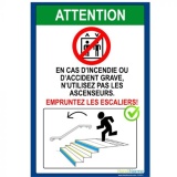 Poster - Consignes évacuation escaliers - A3 plastifié Droite