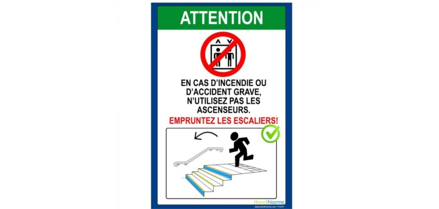 Poster - Consignes évacuation escaliers - A3 plastifié