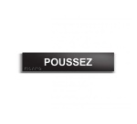 Poussez - Plaque de porte en braille et relief - 25 x 5cm