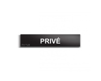 Privé - Plaque de porte en braille et relief - 25 x 5cm  (Plaque noire)