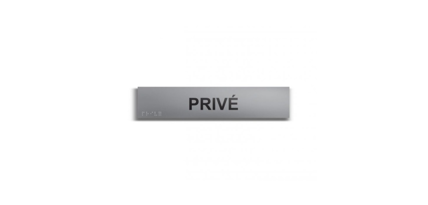 Privé - Plaque de porte en braille et relief - 25 x 5cm
