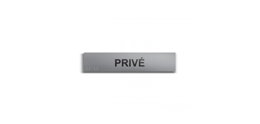 Privé - Plaque de porte en braille et relief - 25 x 5cm