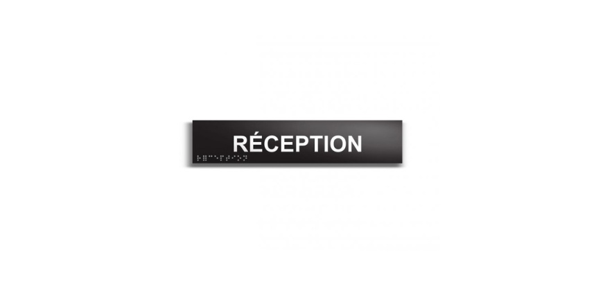 Réception - Plaque de porte en braille et relief - 25 x 5cm