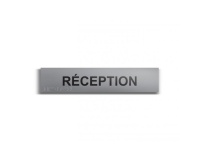 Réception - Plaque de porte en braille et relief - 25 x 5cm  (Plaque alu)