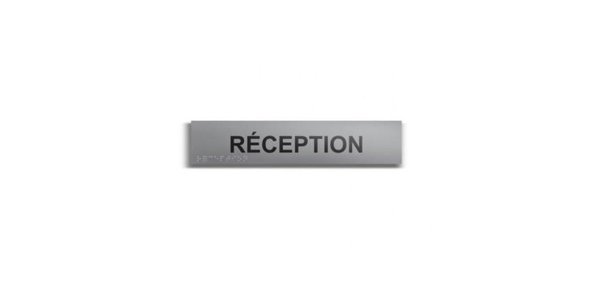 Réception - Plaque de porte en braille et relief - 25 x 5cm