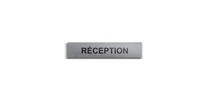 Réception - Plaque de porte en braille et relief - 25 x 5cm