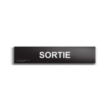SORTIE - Plaque de porte en braille et relief - 25 x 5cm  (Plaque noire)