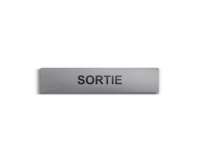 SORTIE - Plaque de porte en braille et relief - 25 x 5cm  (Plaque alu)