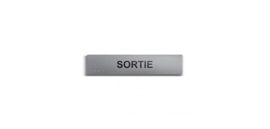 SORTIE - Plaque de porte en braille et relief - 25 x 5cm