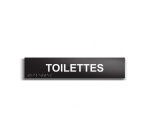 Toilettes - Plaque de porte en braille et relief - 25 x 5cm