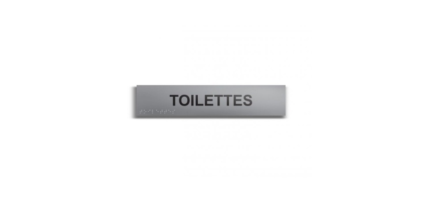 Toilettes - Plaque de porte en braille et relief - 25 x 5cm