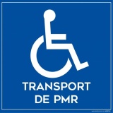 Signalisation adhésive pour véhicule - Transport de personnes handicapées - 200 x 200 mm