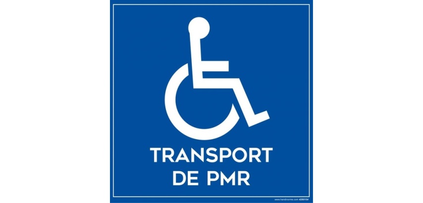 Signalisation adhésive pour véhicule - Transport de personnes handicapées - 200 x 200 mm