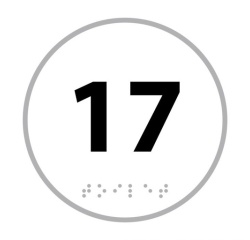 Panneau porte - NUMERO 17 - relief et braille