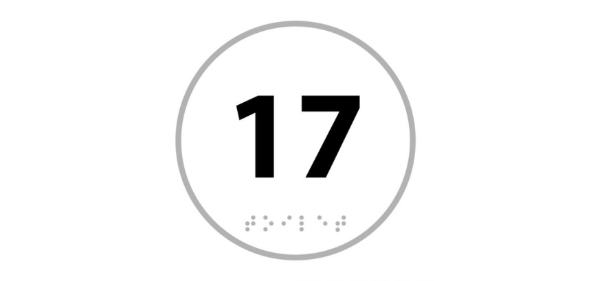 Panneau porte - NUMERO 17 - relief et braille