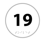 Panneau porte - NUMERO 19 - relief et braille