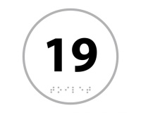 Panneau porte - NUMERO 19 - relief et braille